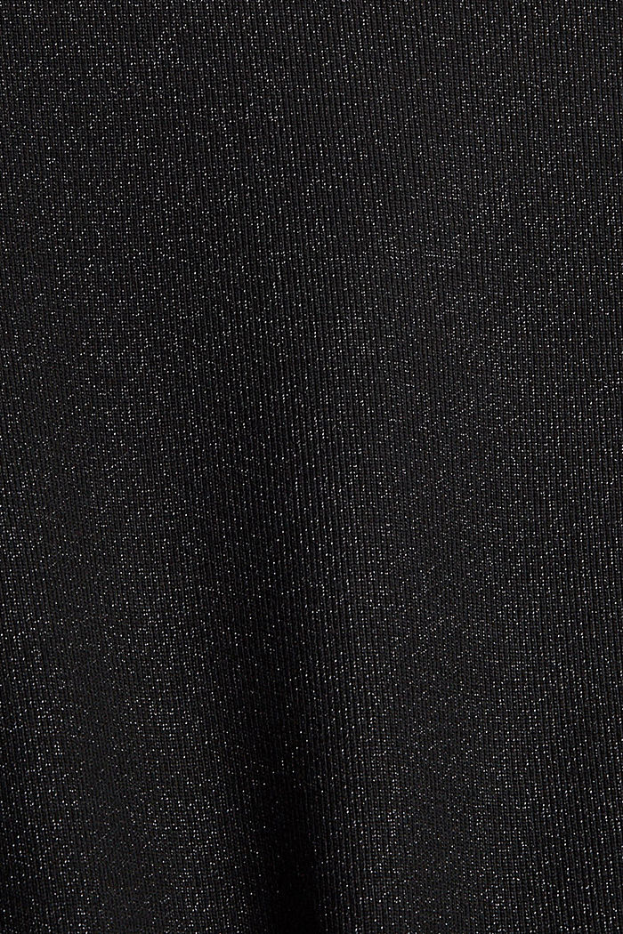 Gerecycled: longsleeve met glitter, BLACK, detail image number 4