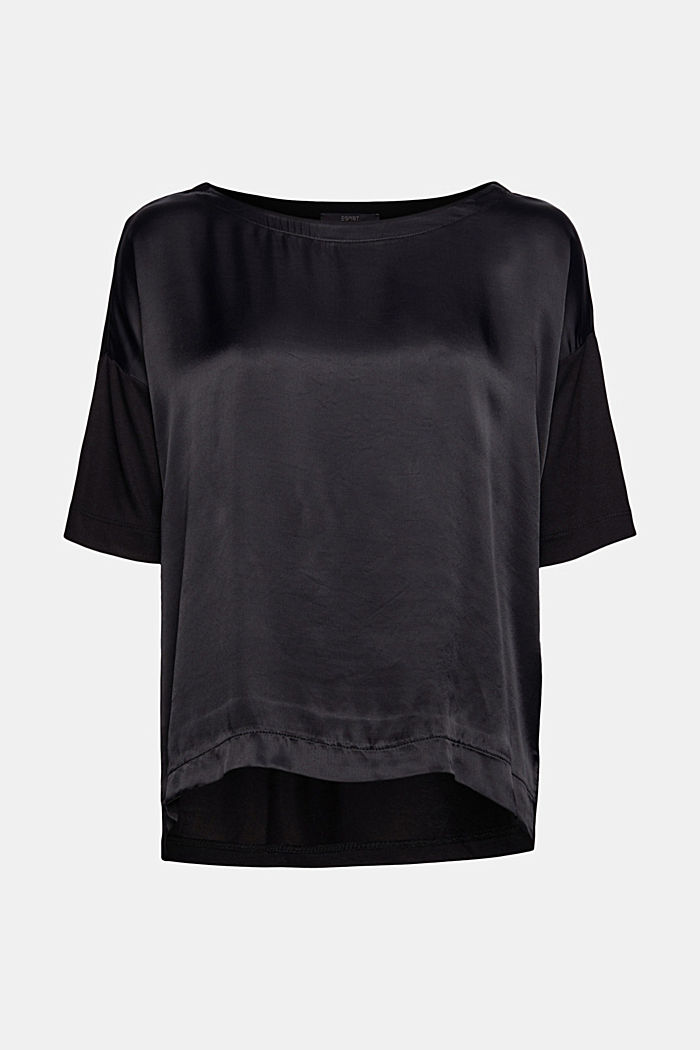 T-shirt i materialeblanding, LENZING™ ECOVERO™