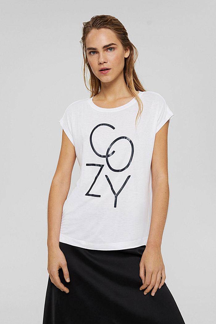 Shirt met print, van LENZING™ ECOVERO™, WHITE, detail image number 0