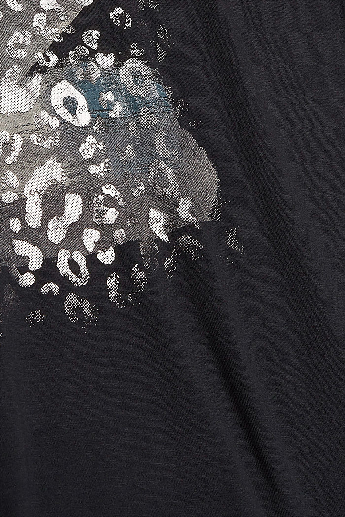 T-Shirt mit Print, LENZING™ ECOVERO™, BLACK, detail image number 4