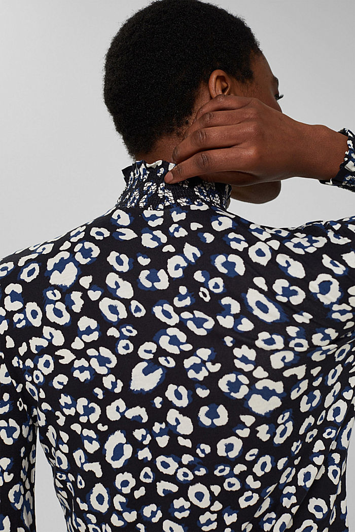 Leopardikuvioinen pitkähihainen paita, LENZING™ ECOVERO™, BLACK, detail image number 2