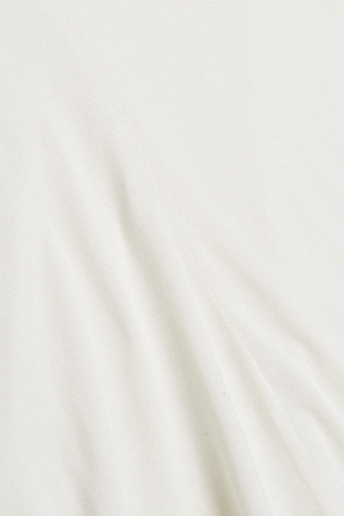 T-shirt à manches longues à ruchés, LENZING™ ECOVERO™, OFF WHITE, detail image number 4
