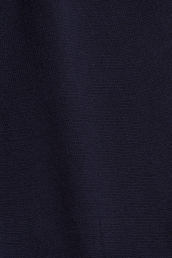 Cardigan à col à revers, coton biologique, NAVY, detail image number 4