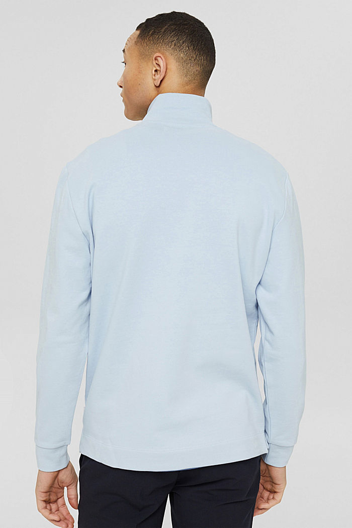Sweat-shirt à col zippé, en coton, PASTEL BLUE, detail image number 3
