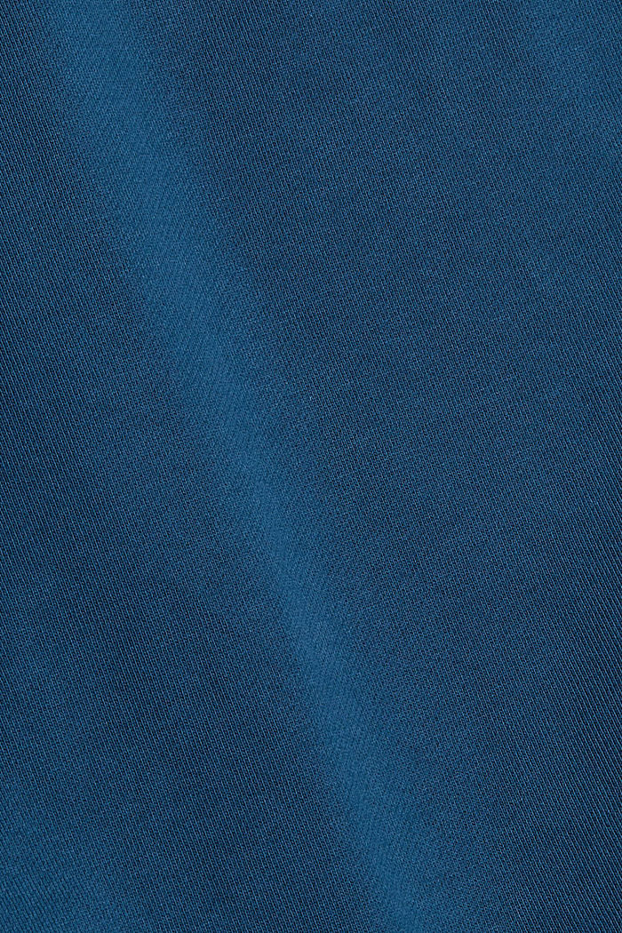 Sweat-shirt à col zippé, en coton, PETROL BLUE, detail image number 5