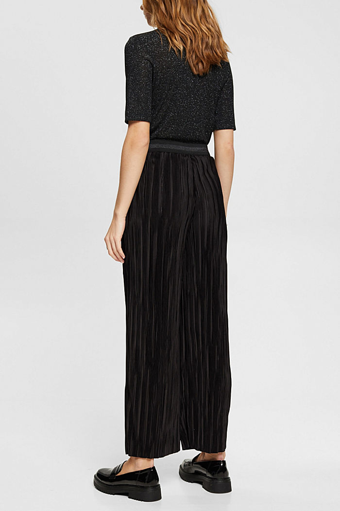 Pleated wide leg trousers, BLACK, detail-asia image number 3