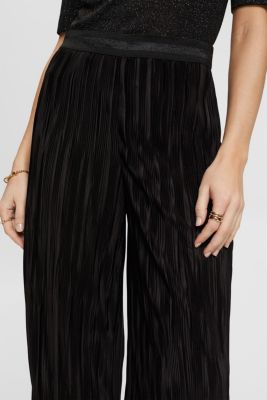 Pleated wide leg trousers, BLACK, detail-asia image number 2