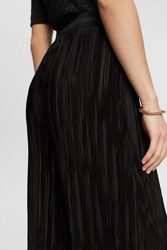 Pleated wide leg trousers, BLACK, detail-asia image number 4
