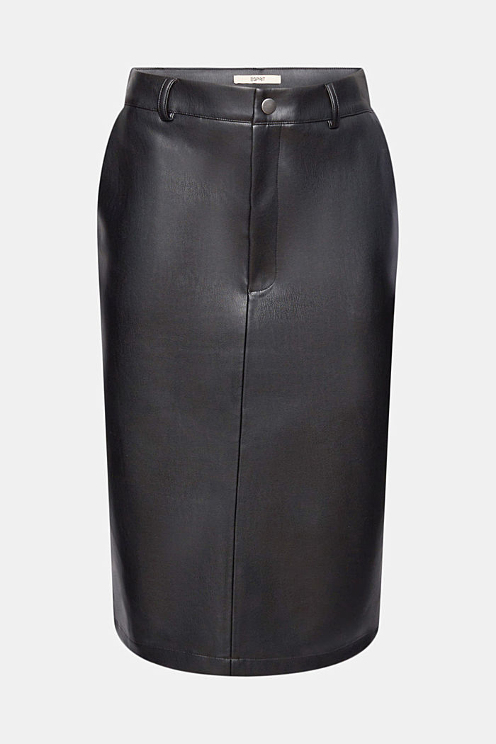 Faux leather midi skirt, BLACK, detail-asia image number 6