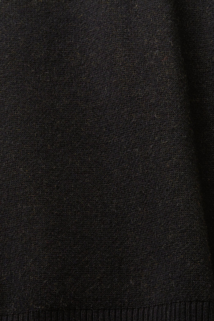 플로럴 자카드 미니 스웨터 스커트, BLACK, detail-asia image number 5