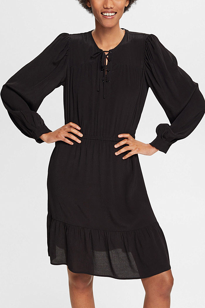 Mini dress with tie detail, BLACK, detail-asia image number 0