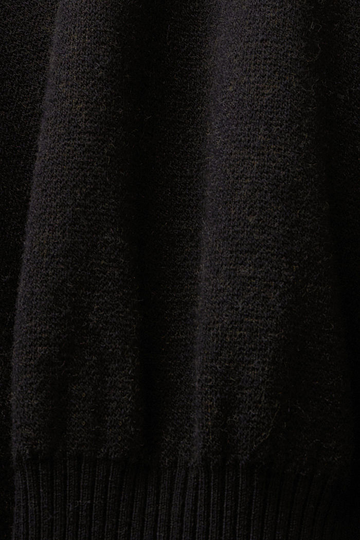 플로럴 자카드 핏 앤 플레어 드레스, BLACK, detail-asia image number 5