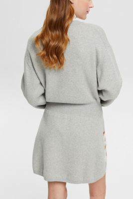 플로럴 자카드 핏 앤 플레어 드레스, LIGHT GREY, detail-asia image number 1
