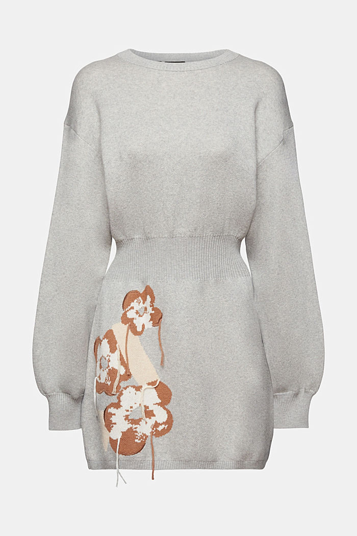 Fit 'n Flare dress with floral jacquard, LIGHT GREY, detail-asia image number 6
