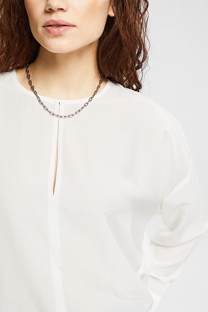 Blouse with slit neckline, LENZING™ ECOVERO™, OFF WHITE, detail-asia image number 2