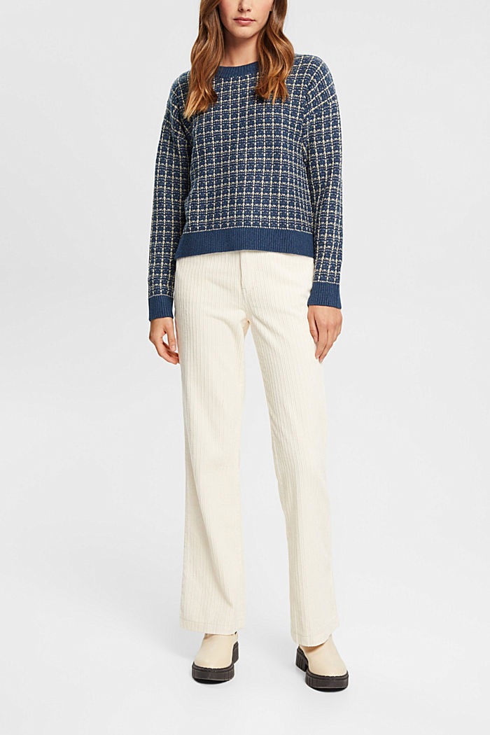 Check patterned jumper, PETROL BLUE, detail-asia image number 4