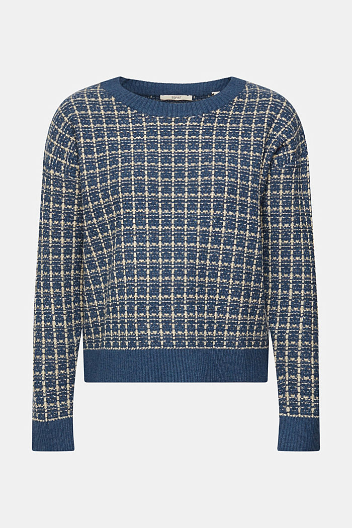 Check patterned jumper, PETROL BLUE, detail-asia image number 6