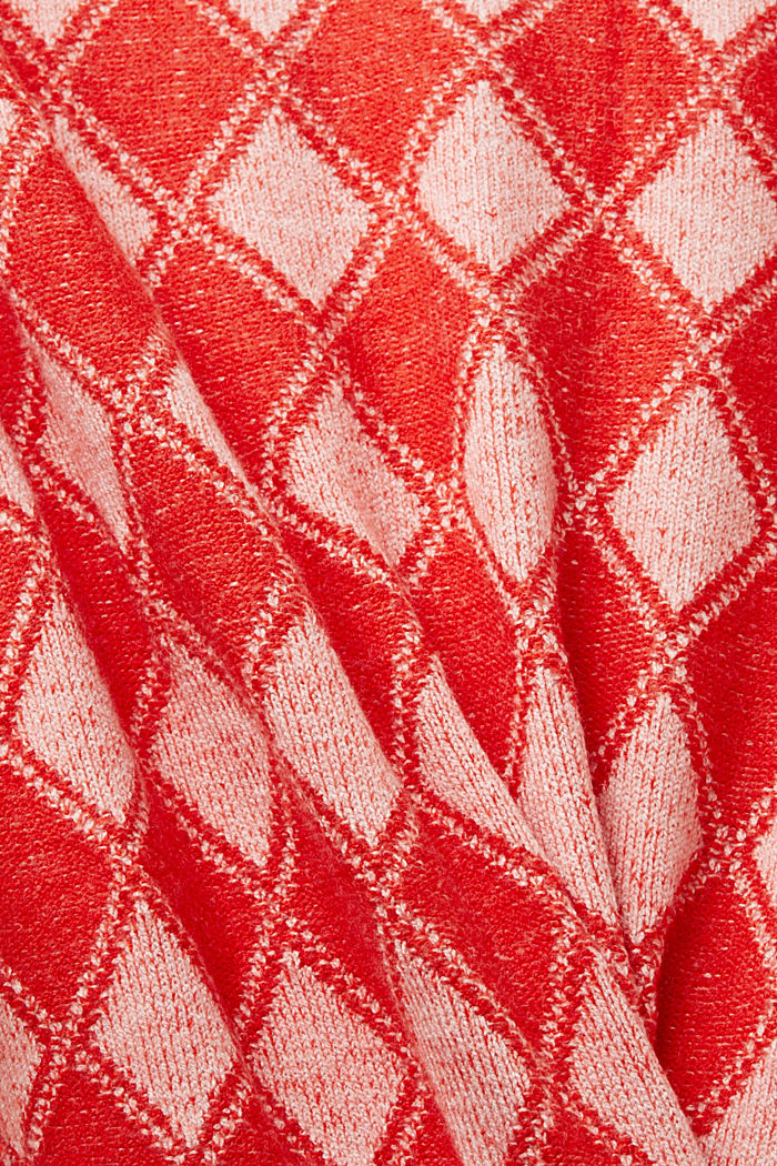 菱形圖案開衫, 紅色, detail-asia image number 4