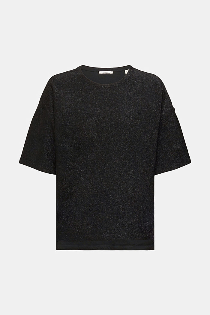 Oversized glitter effect t-shirt, BLACK, detail-asia image number 6
