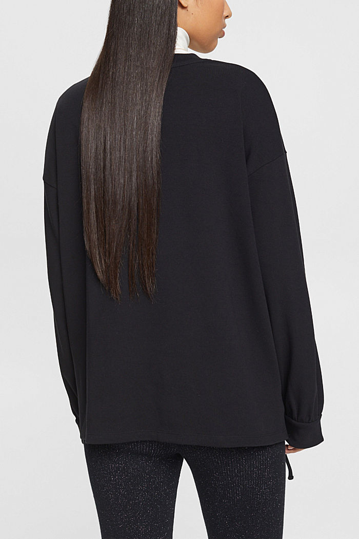 Sweatshirt with drawstring hem, BLACK, detail-asia image number 3