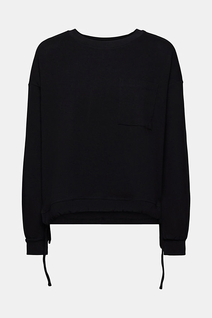 Sweatshirt with drawstring hem, BLACK, detail-asia image number 7