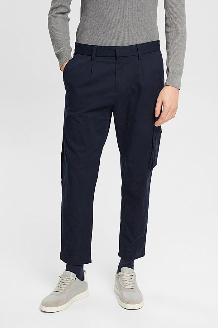 Chinos with a cargo pocket, NAVY, detail-asia image number 0