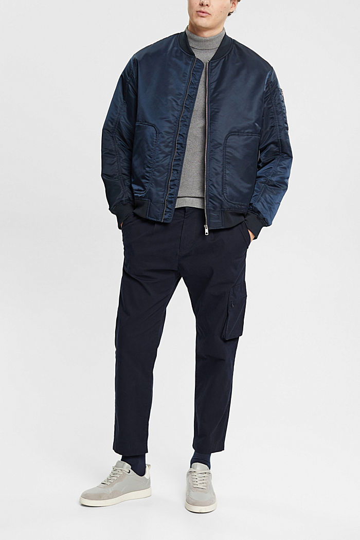 Chinos with a cargo pocket, NAVY, detail-asia image number 1