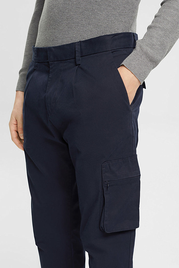 Chinos with a cargo pocket, NAVY, detail-asia image number 2