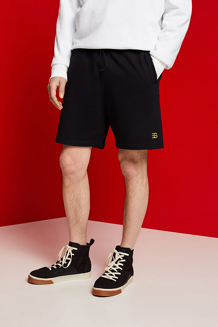 Sweat shorts, 100% cotton, BLACK, detail-asia image number 0