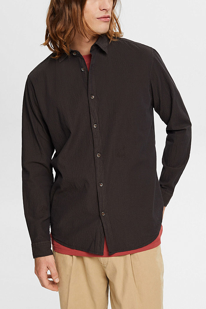 Textured shirt, ANTHRACITE, detail-asia image number 0