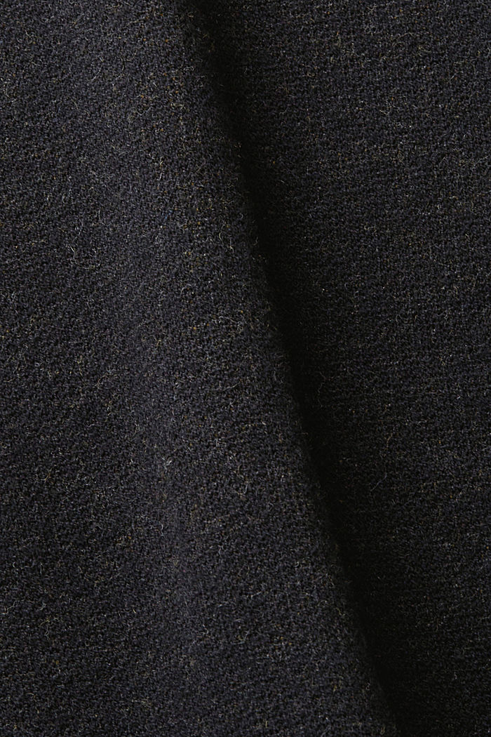 플로럴 자카드 패턴 V넥 스웨터 베스트, BLACK, detail-asia image number 6