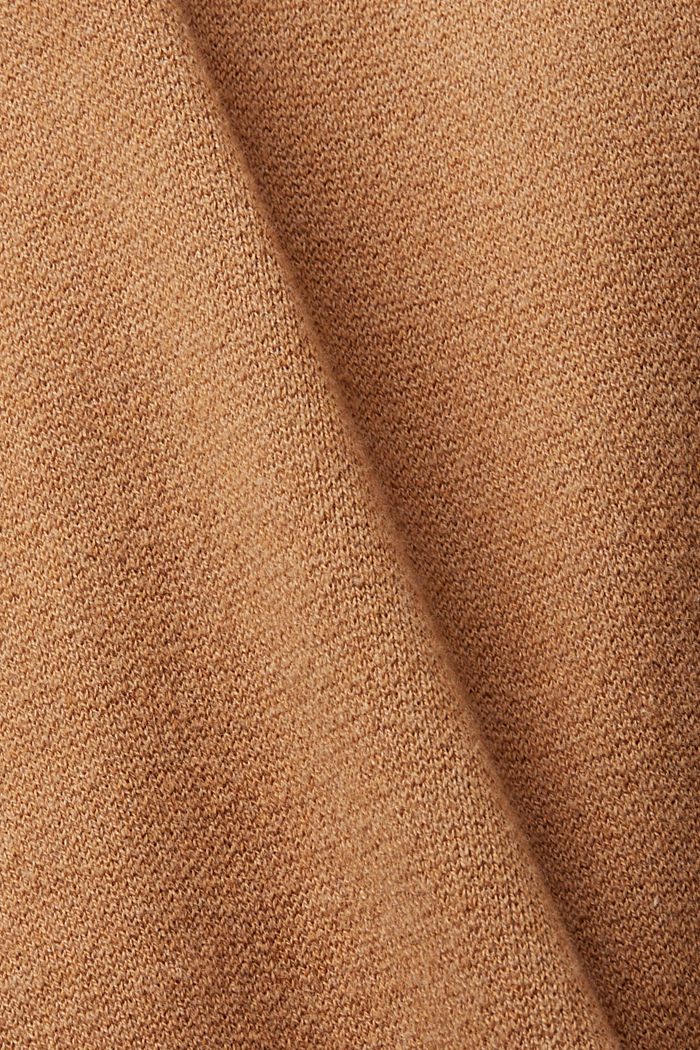 플로럴 자카드 패턴 V넥 스웨터 베스트, TOFFEE, detail-asia image number 5