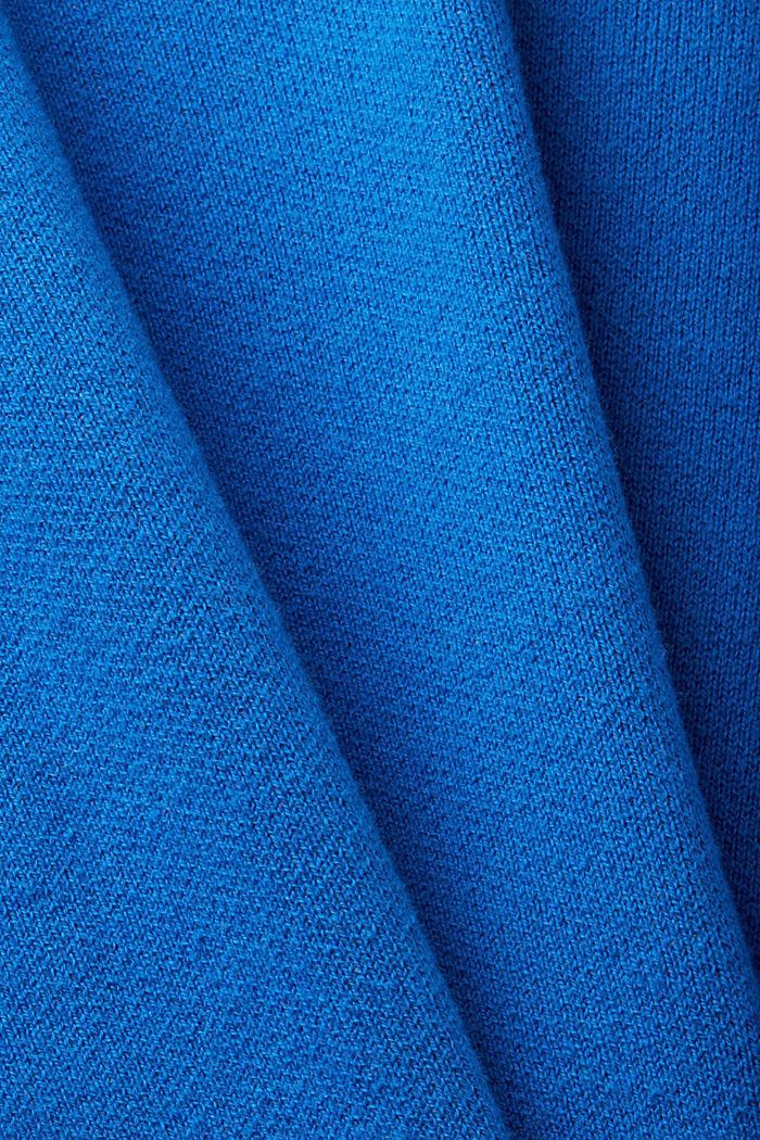 花卉提花圖案V領套頭毛衣, 藍色, detail-asia image number 5