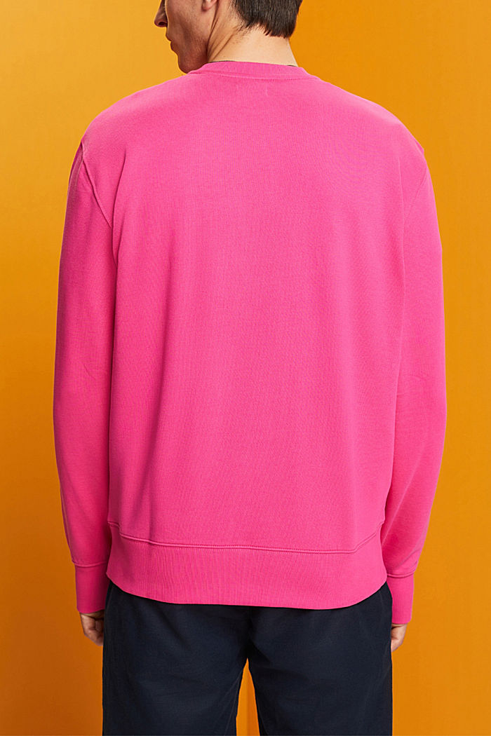 Crewneck sweatshirt with print, 100% cotton, PINK FUCHSIA, detail-asia image number 3