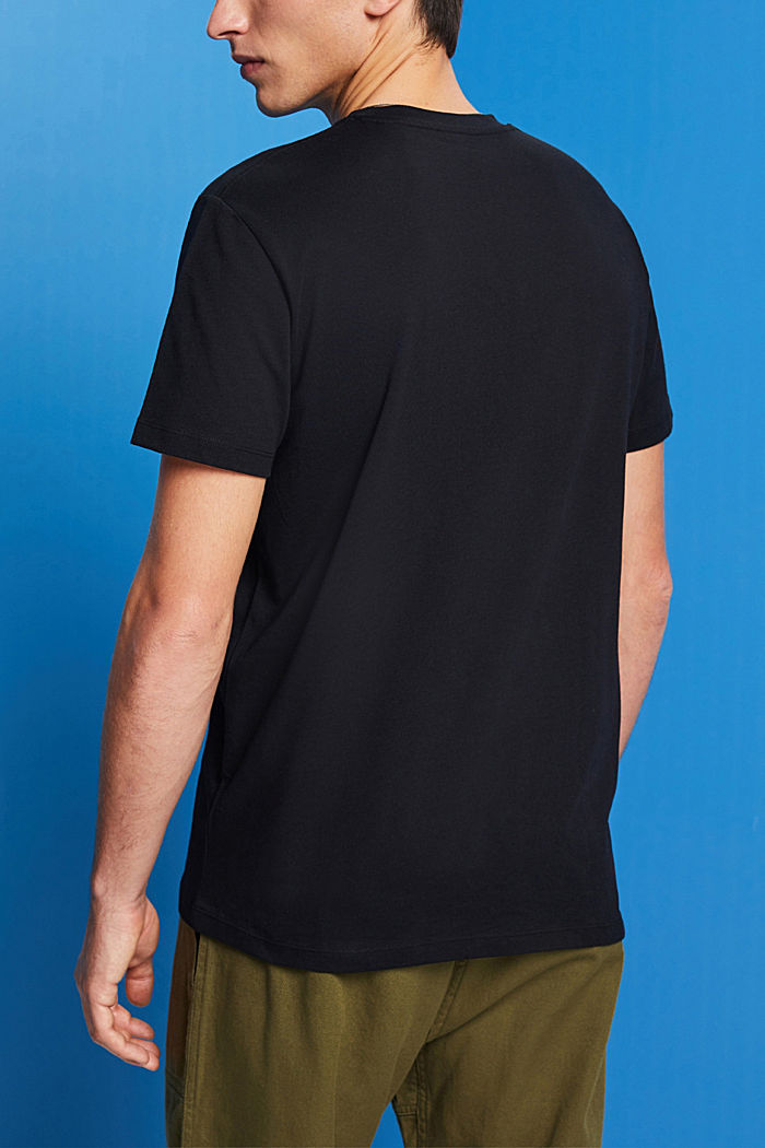 Jersey t-shirt with a print, 100% cotton, BLACK, detail-asia image number 3