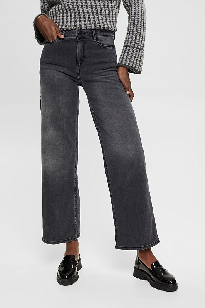 High-rise wide leg jeans, BLACK MEDIUM WASHED, detail-asia image number 0