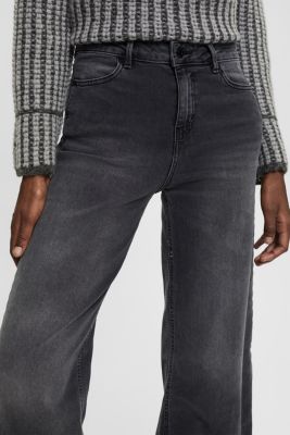 闊腳牛仔褲, BLACK MEDIUM WASHED, detail-asia image number 4
