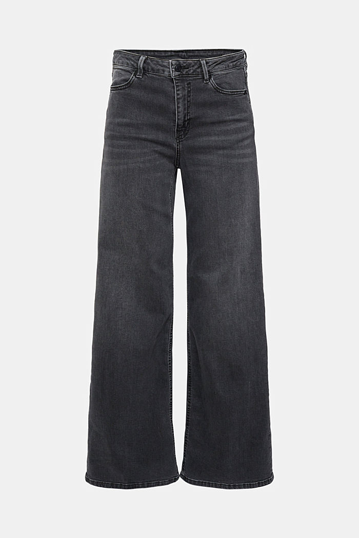 High-rise wide leg jeans, BLACK MEDIUM WASHED, detail-asia image number 6
