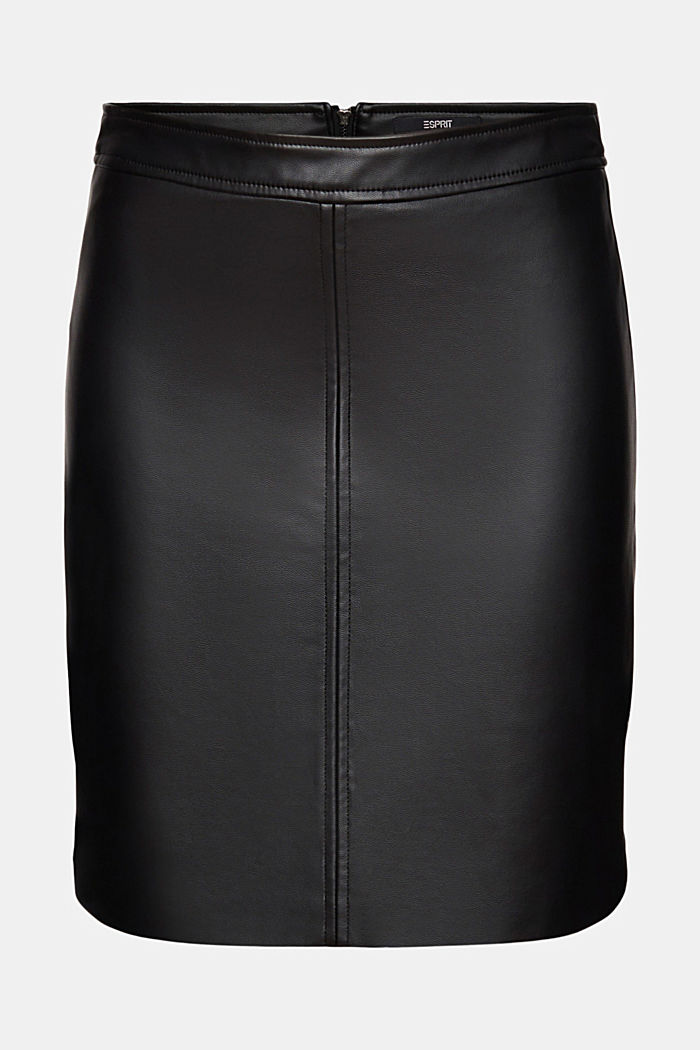 Faux leather mini skirt, BLACK, detail-asia image number 6
