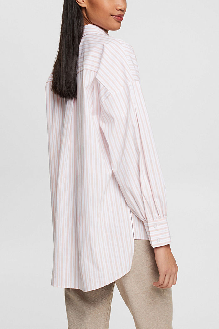Striped oversized high low blouse, WHITE, detail-asia image number 3