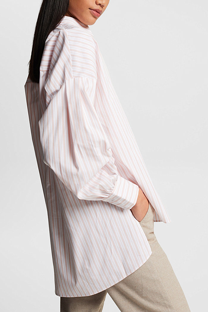 Striped oversized high low blouse, WHITE, detail-asia image number 4