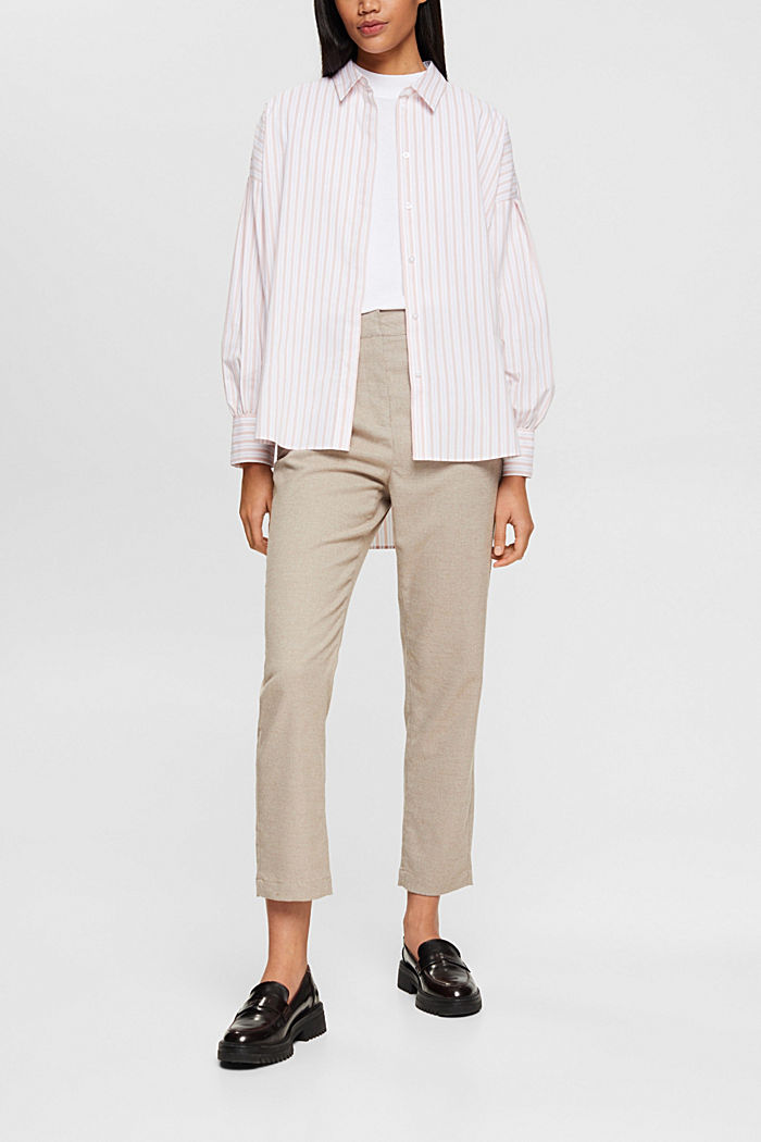 Striped oversized high low blouse, WHITE, detail-asia image number 5