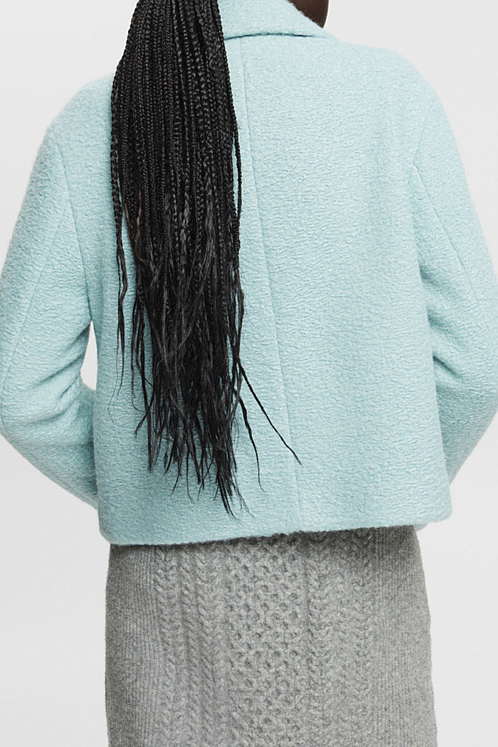 Faux wool woven jacket, LIGHT AQUA GREEN, detail-asia image number 3