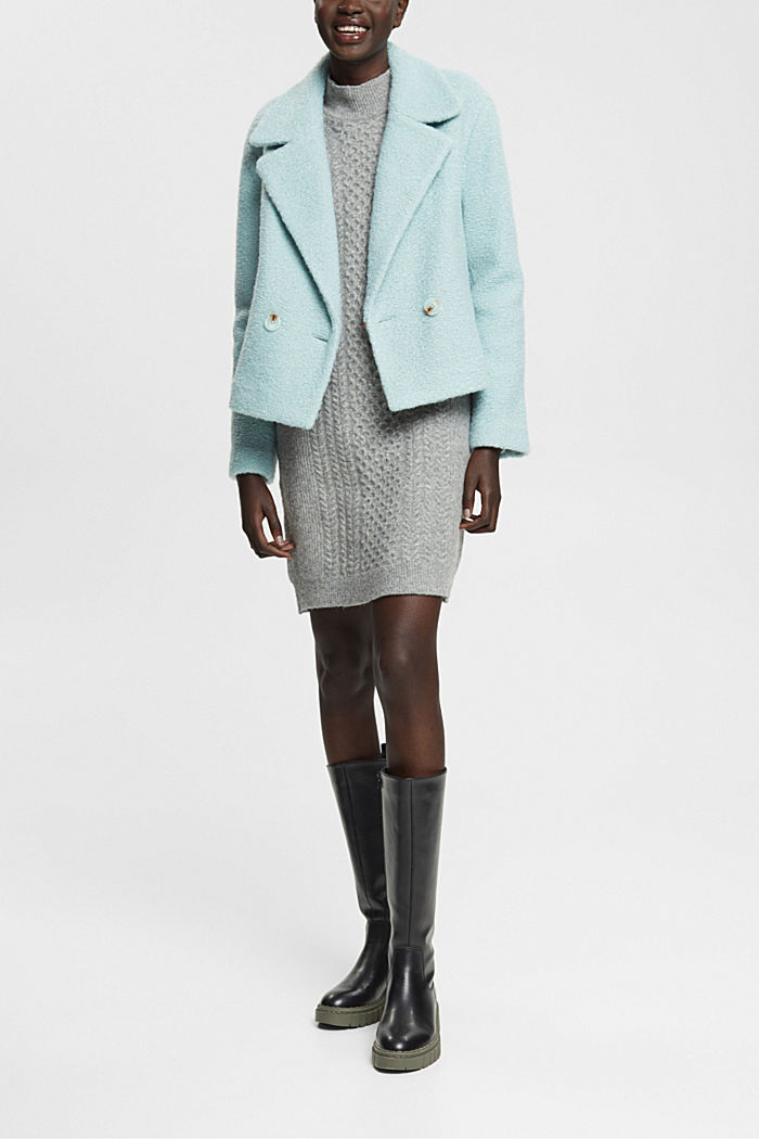 Faux wool woven jacket, LIGHT AQUA GREEN, detail-asia image number 4