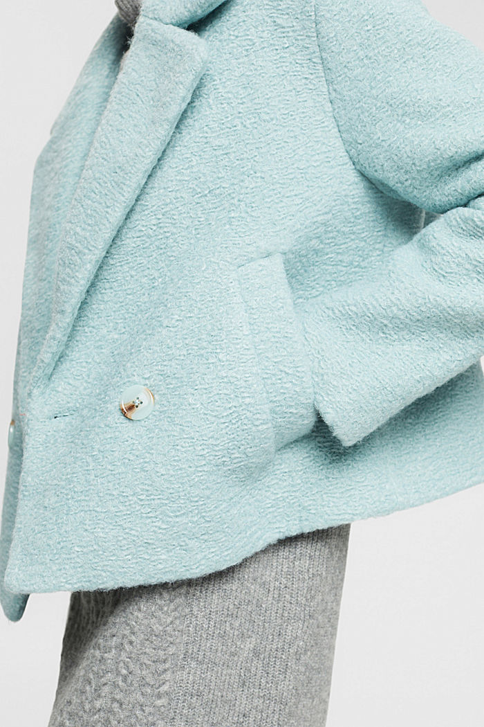 Faux wool woven jacket, LIGHT AQUA GREEN, detail-asia image number 2
