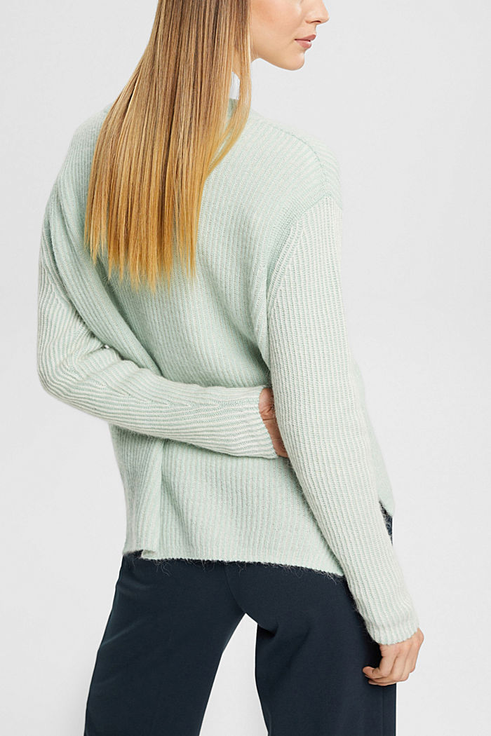 Two-tone jumper with alpaca, LIGHT AQUA GREEN, detail-asia image number 3