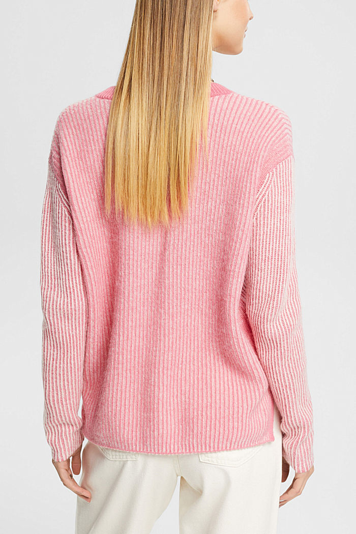 Two-tone jumper with alpaca, PINK, detail-asia image number 3