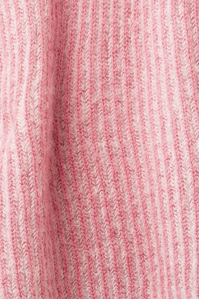 Two-tone jumper with alpaca, PINK, detail-asia image number 5