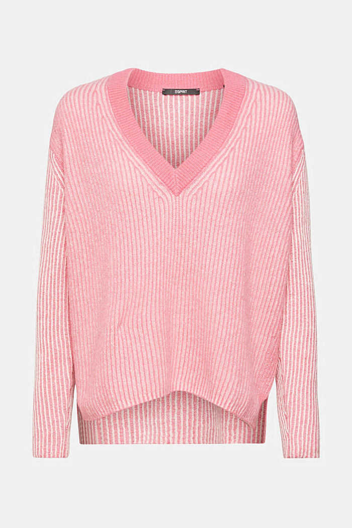 Two-tone jumper with alpaca, PINK, detail-asia image number 6