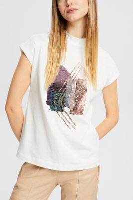 Shop the Latest in Women’s Fashion Sequin appliqué t-shirt, TENCEL